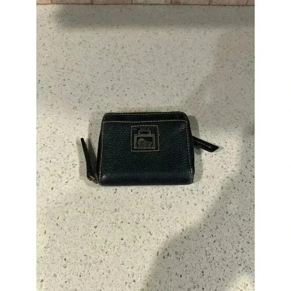 Dooney & Bourke Pebble Grain Zip Around Credit Card Wallet - Midnight Blue (g1) - Picture 1 of 3